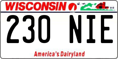 WI license plate 230NIE