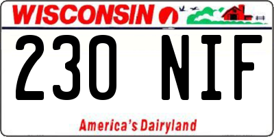 WI license plate 230NIF