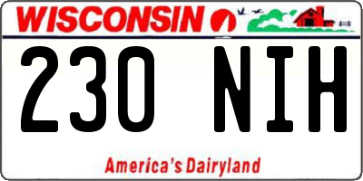 WI license plate 230NIH