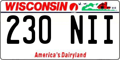 WI license plate 230NII