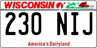 WI license plate 230NIJ