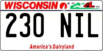 WI license plate 230NIL