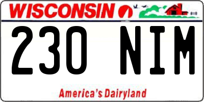 WI license plate 230NIM
