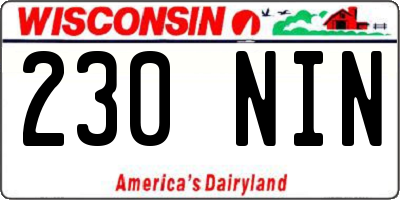 WI license plate 230NIN