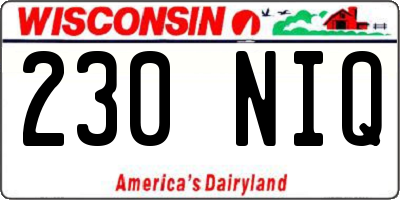 WI license plate 230NIQ