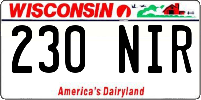WI license plate 230NIR