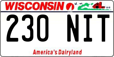 WI license plate 230NIT