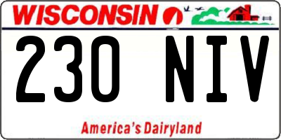 WI license plate 230NIV