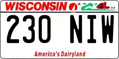 WI license plate 230NIW