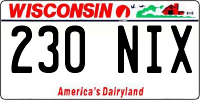 WI license plate 230NIX