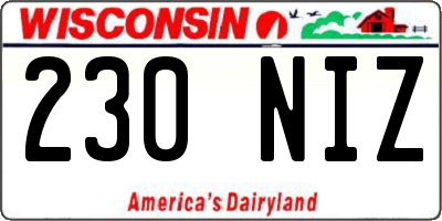 WI license plate 230NIZ