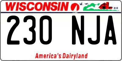 WI license plate 230NJA