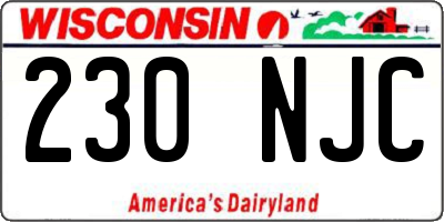 WI license plate 230NJC