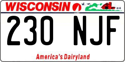 WI license plate 230NJF