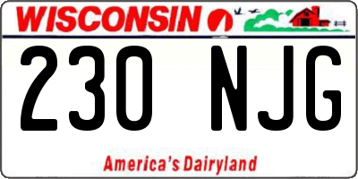 WI license plate 230NJG