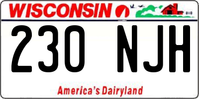 WI license plate 230NJH