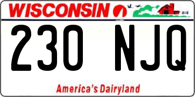 WI license plate 230NJQ