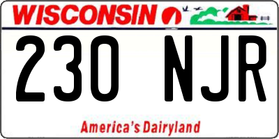 WI license plate 230NJR