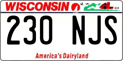WI license plate 230NJS