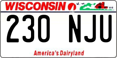 WI license plate 230NJU