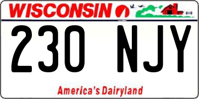 WI license plate 230NJY