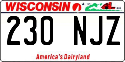 WI license plate 230NJZ