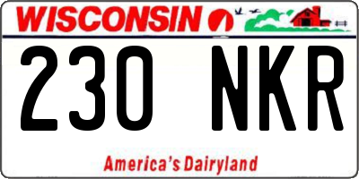 WI license plate 230NKR