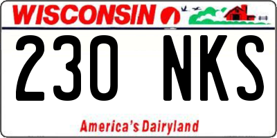 WI license plate 230NKS