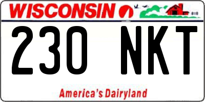 WI license plate 230NKT