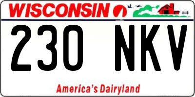 WI license plate 230NKV