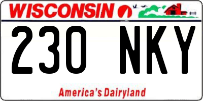 WI license plate 230NKY