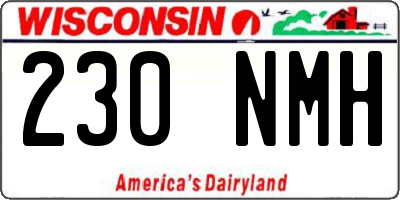 WI license plate 230NMH