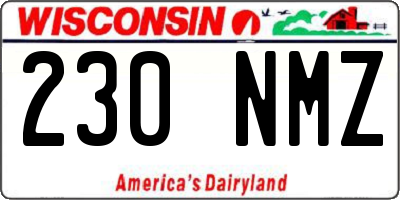 WI license plate 230NMZ