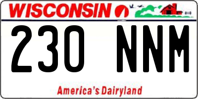 WI license plate 230NNM