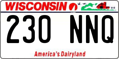 WI license plate 230NNQ