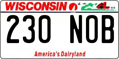 WI license plate 230NOB