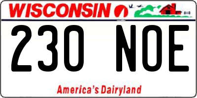 WI license plate 230NOE