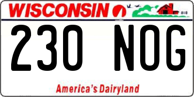 WI license plate 230NOG