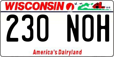 WI license plate 230NOH