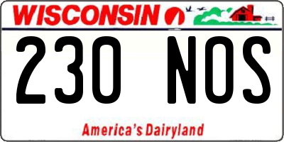 WI license plate 230NOS