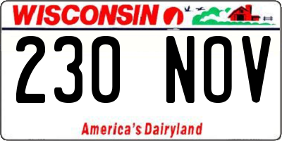 WI license plate 230NOV