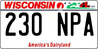 WI license plate 230NPA