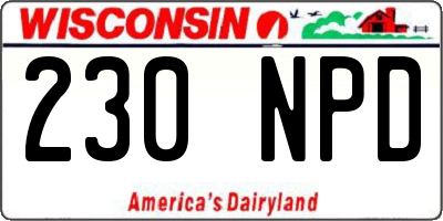 WI license plate 230NPD