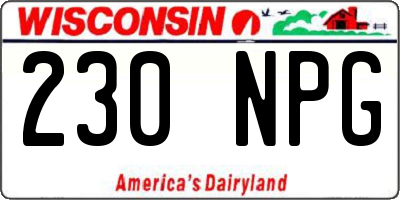 WI license plate 230NPG