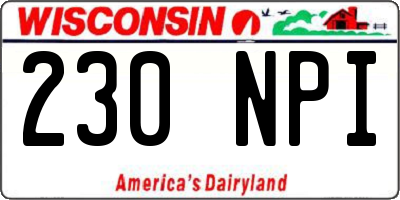 WI license plate 230NPI
