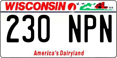 WI license plate 230NPN