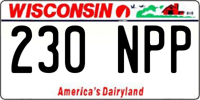 WI license plate 230NPP
