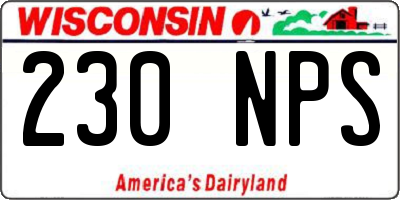 WI license plate 230NPS