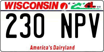 WI license plate 230NPV