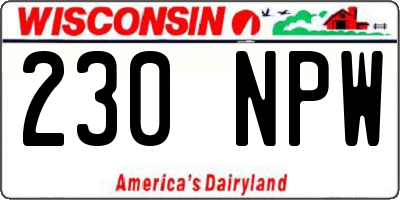 WI license plate 230NPW